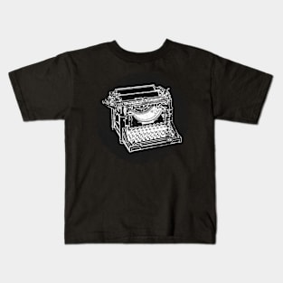 DISTRESSED VINTAGE TYPEWRITER BLACK Kids T-Shirt